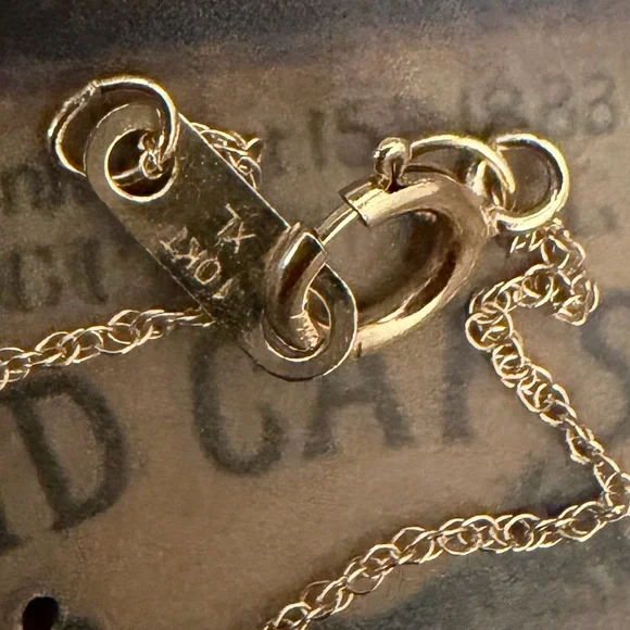 Dainty 10kt solid gold twisted rope chain necklace Singapore prince of wales - Picture 4 of 6